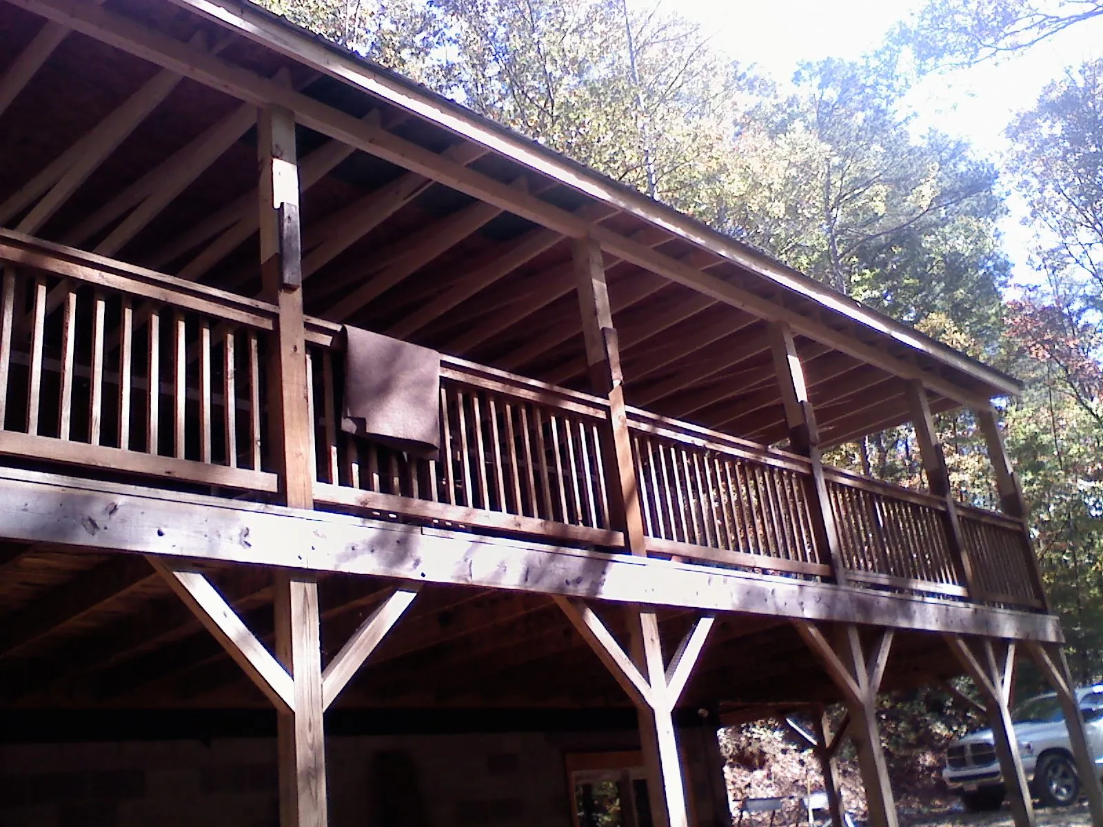 Timber framing under a new elevated porch and deck — Roof Leak Repair in Hoboken by Roofing Brothers